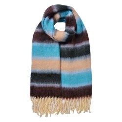 Clayre & Eef Écharpe d'hiver femmes 37x210 cm Bleu Synthétique