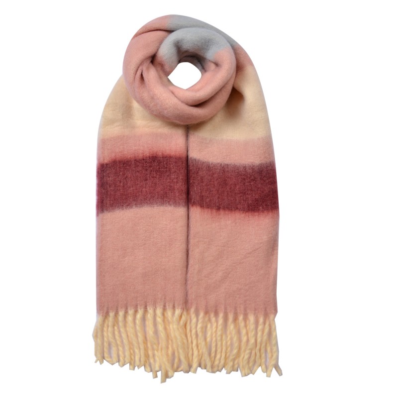 Clayre & Eef Écharpe d'hiver femmes 37x210 cm Rose Synthétique