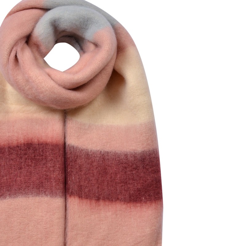 Clayre & Eef Écharpe d'hiver femmes 37x210 cm Rose Synthétique