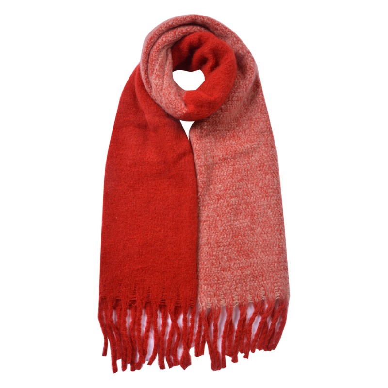 Clayre & Eef Sciarpa invernale da donna 40x240 cm Rosso Sintetico