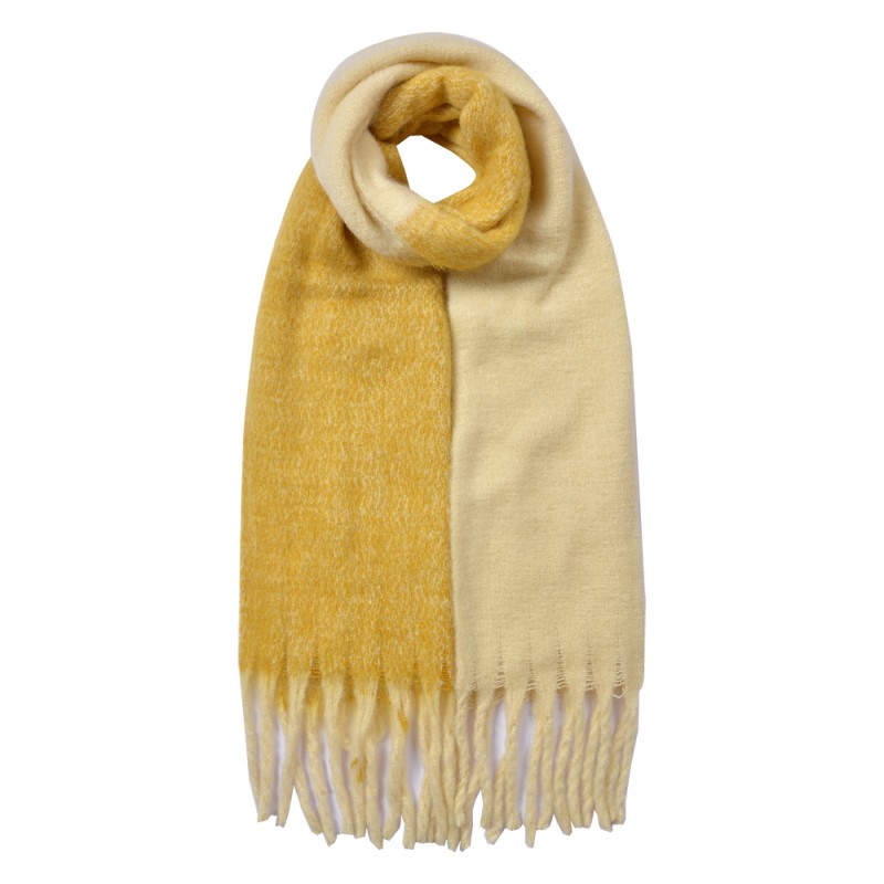 Clayre & Eef Winter Scarf Women 40x240 cm Yellow Synthetic