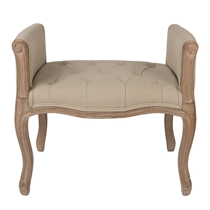 Clayre & Eef Bank 67x44x60 cm Braun Beige Holz Textil