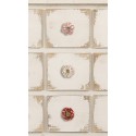 Clayre & Eef Poignée de porte Fleur Ø 4x3 cm Blanc Métal