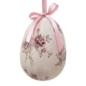 Clayre & Eef Pendentifs de Pâques, set de 2 Œuf Ø 9x12 cm Multicolore Plastique Fleurs