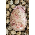 Clayre & Eef Pendentifs de Pâques, set de 2 Œuf Ø 9x12 cm Multicolore Plastique Fleurs