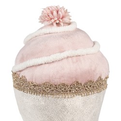 Clayre & Eef Decorative Figurine Cupcake Ø 11x16 cm Pink Textile on Plastic