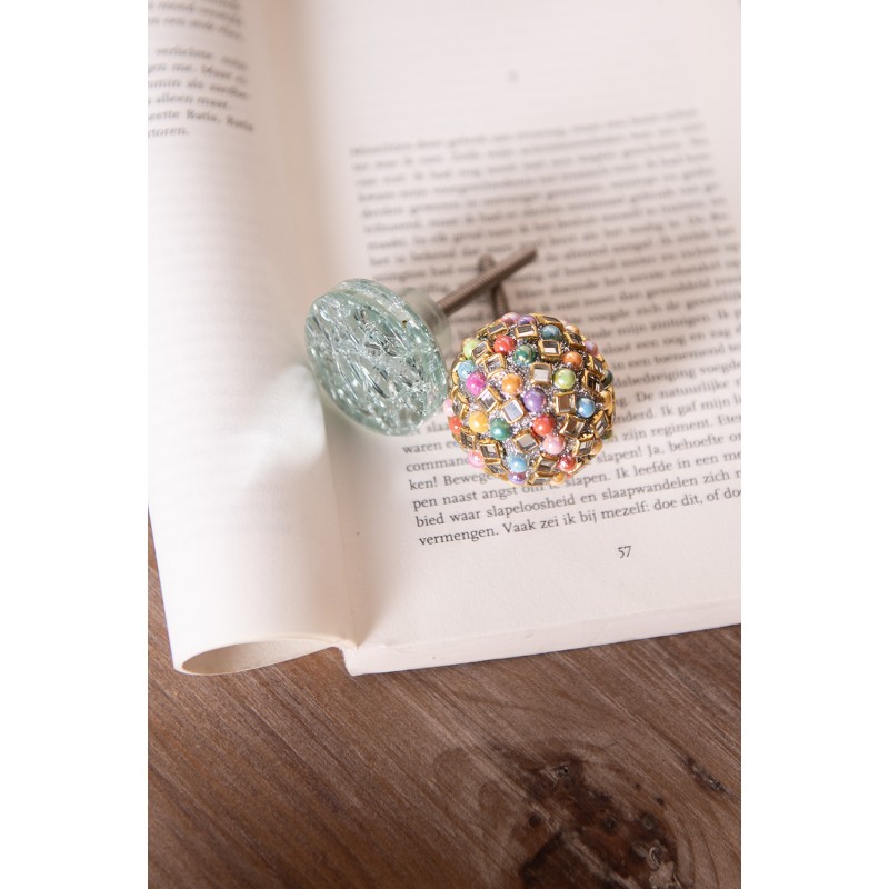 Clayre & Eef Door Knob Ø 4x4 cm Multicoloured Metal