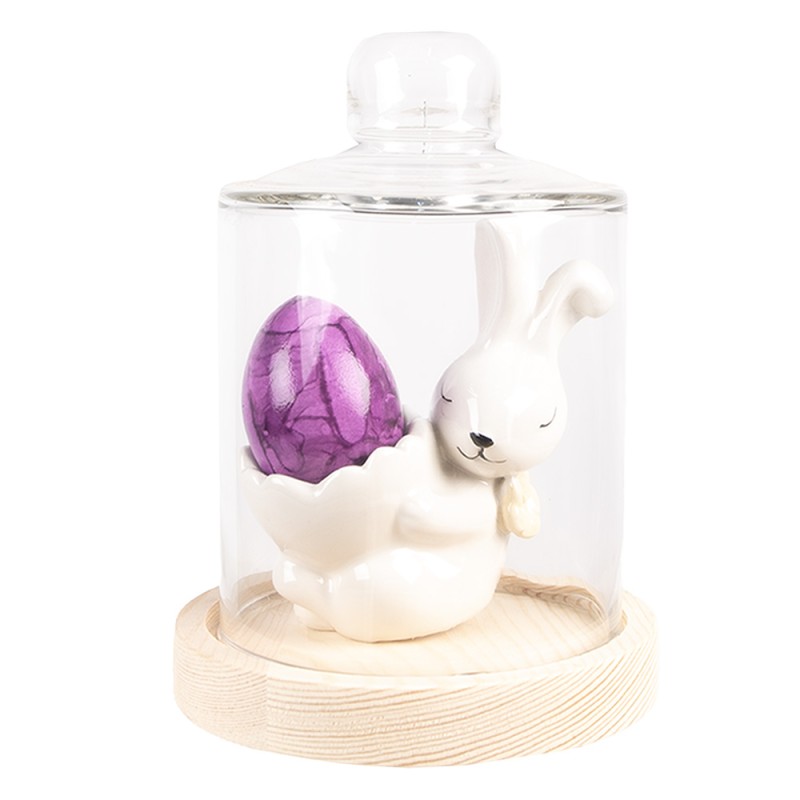 Clayre & Eef Portauova Coniglio 11 cm Bianco Ceramica