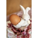 Clayre & Eef Portauova Coniglio 11 cm Bianco Ceramica