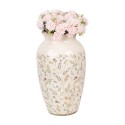 Clayre & Eef Vase Ø 21x37 cm Beige Pink Ceramic Flowers