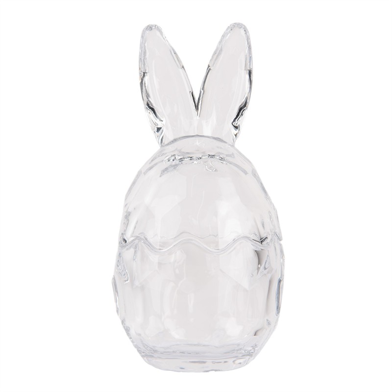 Clayre & Eef Glass Jar Egg Ø 9x17 cm Transparent Glass