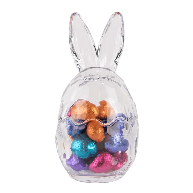 Clayre & Eef Glass Jar Egg Ø 9x17 cm Transparent Glass