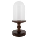Clayre & Eef Glazen Stolp Ø 17x40 cm Bruin Hout Glas