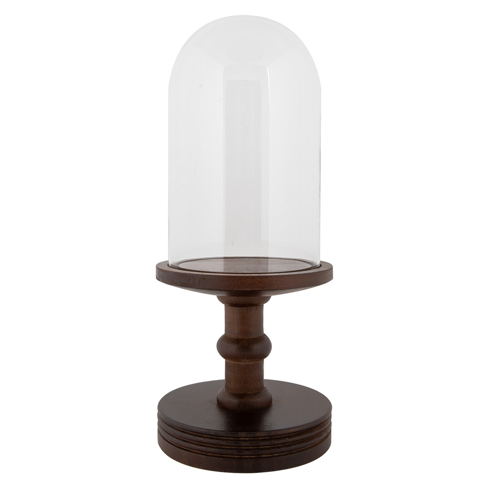 Clayre&Eef Glazen StolpØ 17x40 cm Bruin Hout afbeelding
