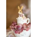 Clayre & Eef Figurine Lapin 8x8x11 cm Marron Beige Polyrésine