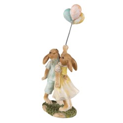 Clayre & Eef Figurine Rabbit 22 cm Green Brown Polyresin
