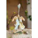 Clayre & Eef Figur Kaninchen 22 cm Grün Braun Polyresin