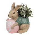 Clayre & Eef Planter Rabbit 30 cm Brown Green Polyresin