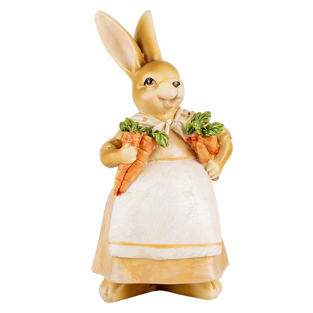 Clayre & Eef Decoratie Beeld Konijn 20 cm Bruin Kunststof afbeelding