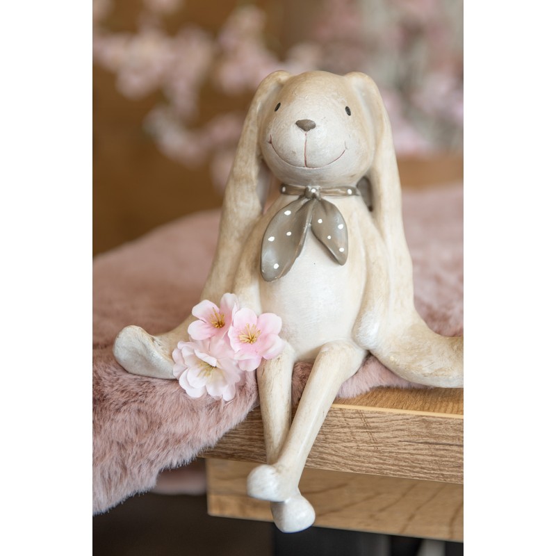 Clayre & Eef Statuetta decorativa Coniglio 20x13x24 cm Marrone Plastica