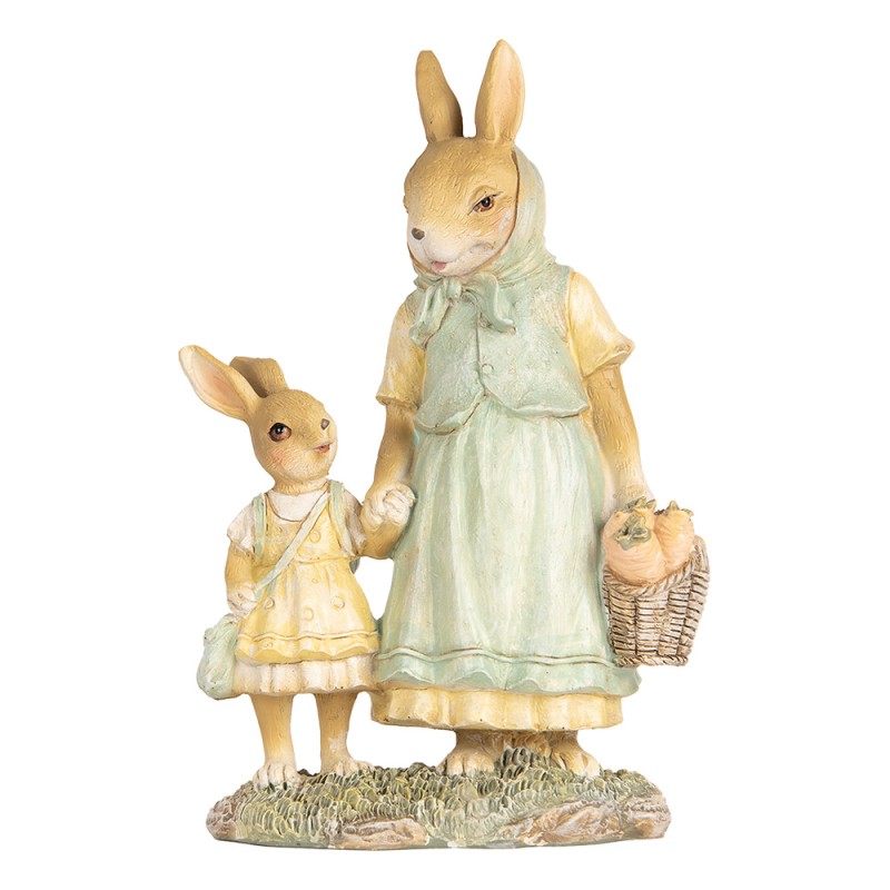 Clayre & Eef Decorative Figurine Rabbits 14x7x20 cm Beige Plastic