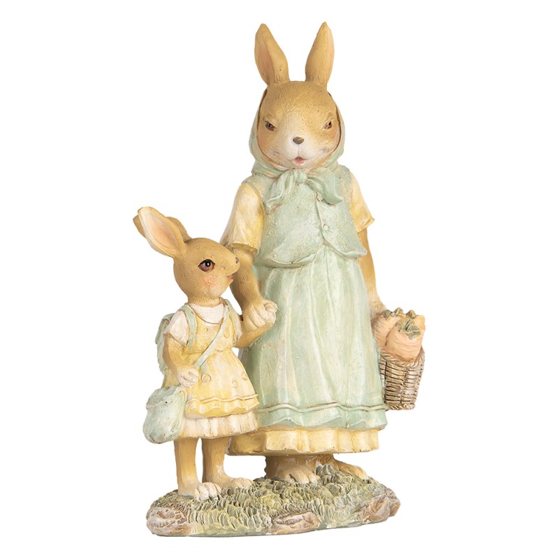 Clayre & Eef Decorative Figurine Rabbits 14x7x20 cm Beige Plastic