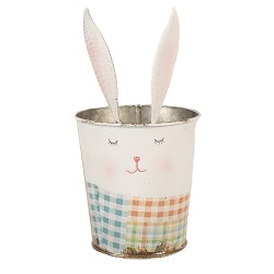 Clayre & Eef Range-couverts Ø 12x23 cm Blanc Rose Fer Lapin