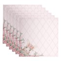 Clayre & Eef Servetten Katoen Set van 6  40x40 cm Roze Vierkant Konijn
