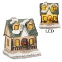 Clayre & Eef Decorative House with LED 5x5x6 cm Beige Plastic