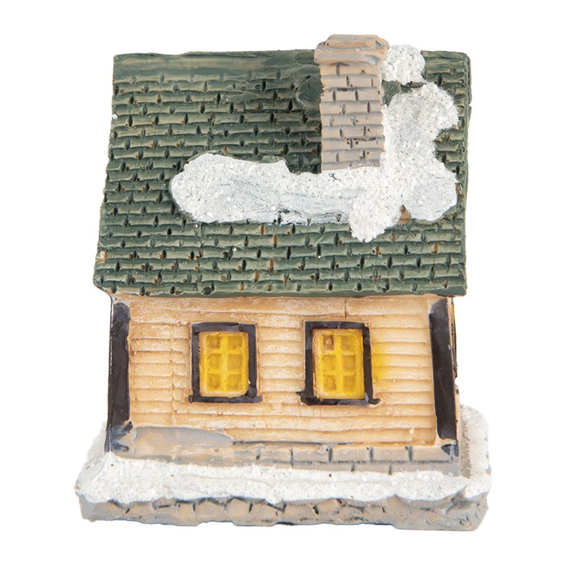 Clayre & Eef Decorative House with LED 5x5x6 cm Beige Plastic