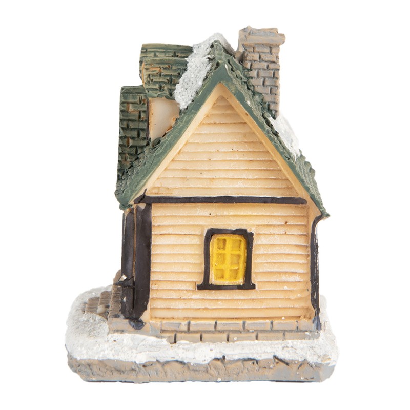 Clayre & Eef Decorative House with LED 5x5x6 cm Beige Plastic