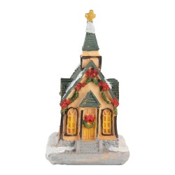 Clayre & Eef Decorative House with LED 5x5x5 cm Orange Plastic