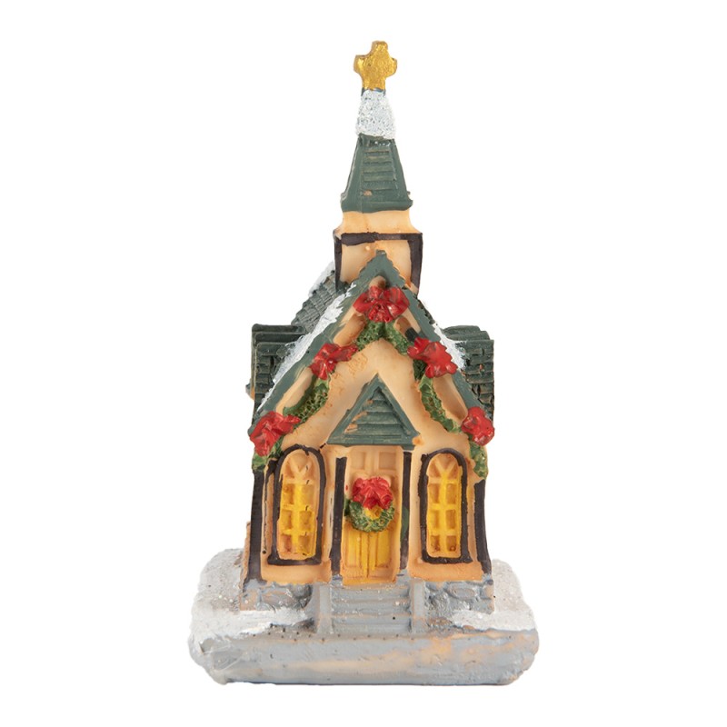 Clayre & Eef Decorative House with LED 5x5x5 cm Orange Plastic