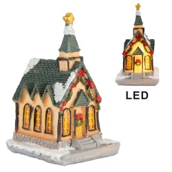 Clayre & Eef Decorative House with LED 5x5x5 cm Orange Plastic