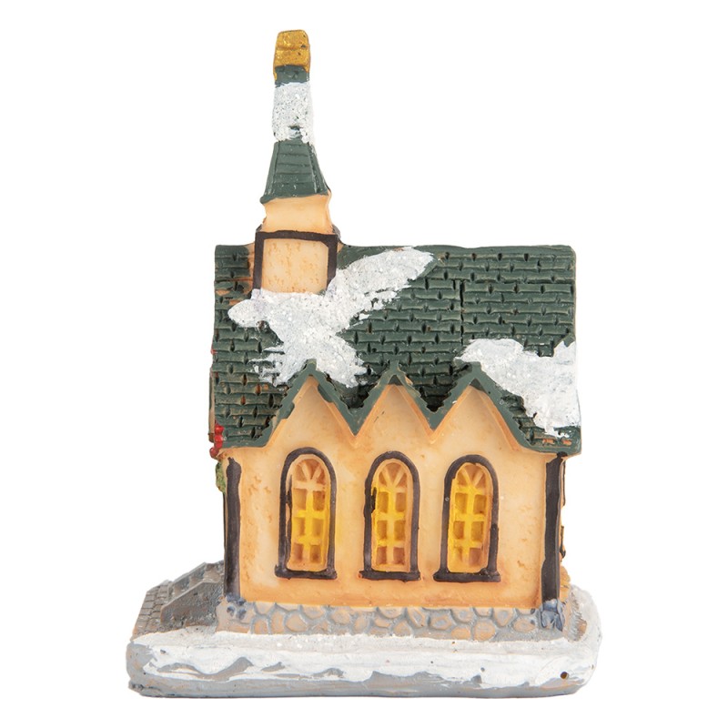 Clayre & Eef Decorative House with LED 5x5x5 cm Orange Plastic