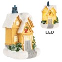 Clayre & Eef Decorativa Casa con LED 6x5x9 cm Giallo Plastica