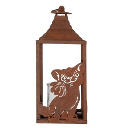 Clayre & Eef Lantern 15x15x37 cm Brown Metal Glass