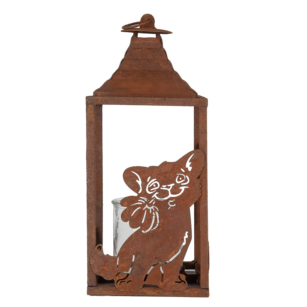 Clayre&Eef Lantaarn 15x15x37 cm Bruin Metaal afbeelding