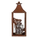 Clayre & Eef Lantern 15x15x37 cm Brown Metal Glass