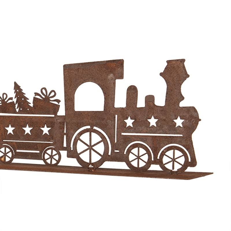 Clayre & Eef Figure de Noël Train 34x5x10 cm Marron Métal