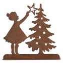 Clayre & Eef Statuetta decorativa di Natale 14x5x14 cm Marrone Metallo