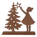 Clayre & Eef Statuetta decorativa di Natale 14x5x14 cm Marrone Metallo