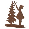 Clayre & Eef Statuetta decorativa di Natale 14x5x14 cm Marrone Metallo