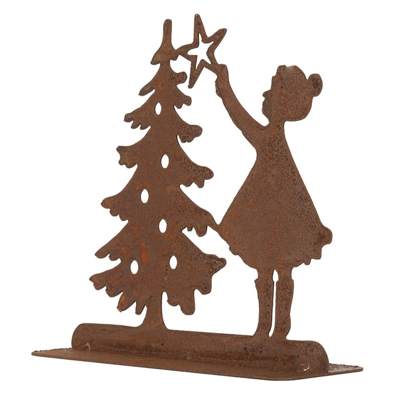 Clayre & Eef Statuetta decorativa di Natale 14x5x14 cm Marrone Metallo