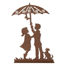 Clayre & Eef Decoratie Beeld 21x5x31 cm Bruin Metaal Kinderen