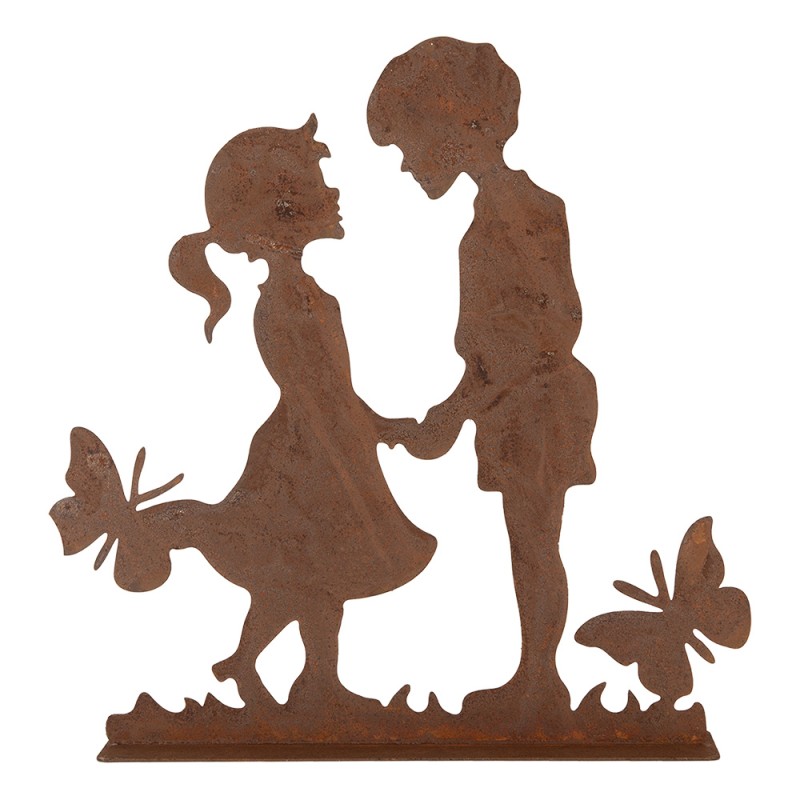 Clayre & Eef Decorative Figurine 25x5x25 cm Brown Metal Children