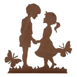 Clayre & Eef Decoratie Beeld 25x5x25 cm Bruin Metaal Kinderen