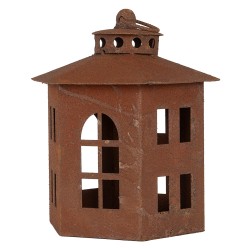 Clayre & Eef Lantern Ø 19x22 cm Brown Metal