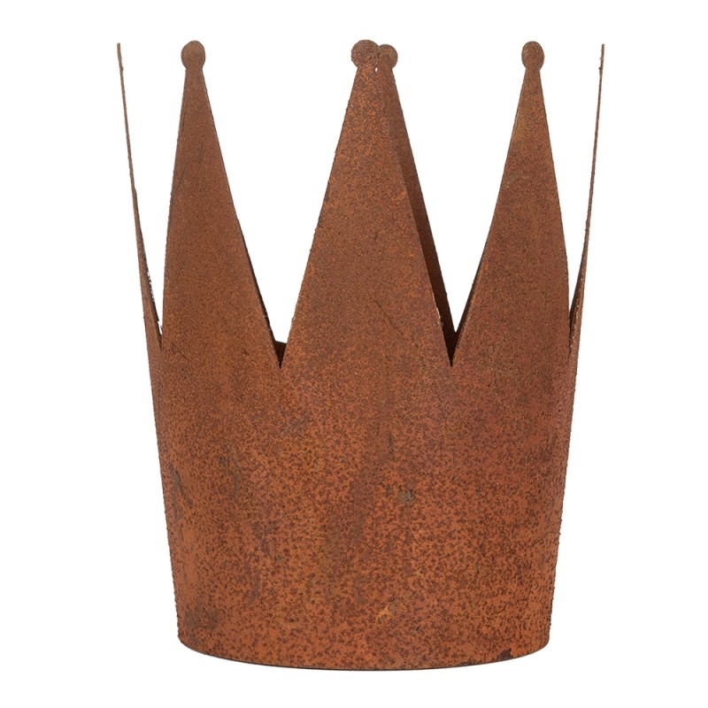 Clayre & Eef Scodella decorativa set di 3 Corona Ø 32x25 / Ø 17x21 / Ø 12x17 cm Marrone Metallo