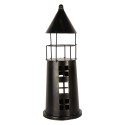 Clayre & Eef Decoration Lighthouse Ø 16x45 cm Black Metal